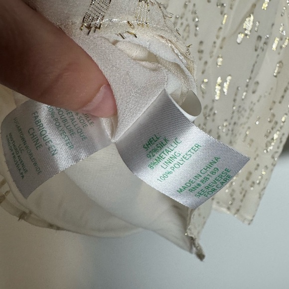 Lilly Pulitzer MATILDA SILK TOP Coconut FISH GOLD Clip Chiffon XS - Picture 4 of 7